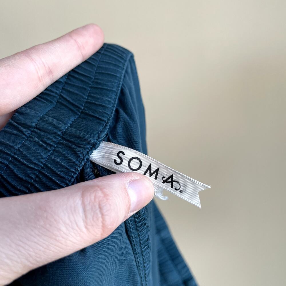 Soma turquoise casual trousers elastic waist pull on women's 38 lenzing lyocell - Picture 6 of 7